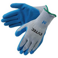 Blue Textured Latex Palm Coated Gloves w/Gray